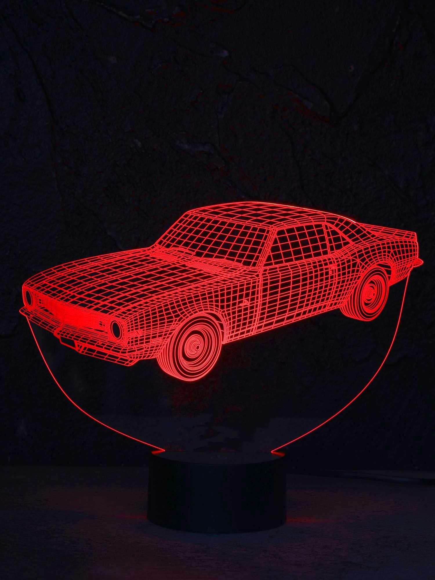 originelle 3D LED-Lampe Farbwechselleuchte Wohnlicht Tischlampe Tischleuchte  Nachttischlampe Motivlampe Chevrolet Camaro