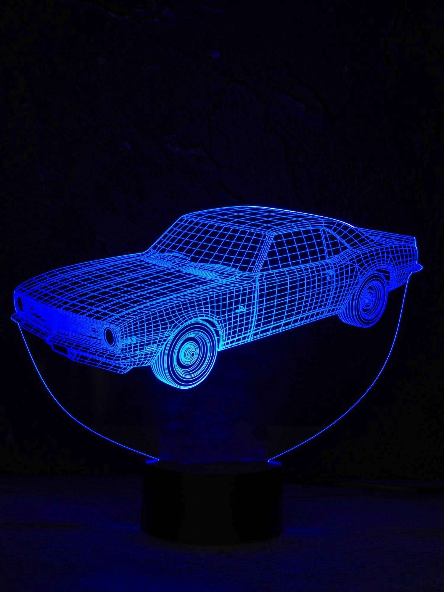 originelle 3D LED-Lampe Farbwechselleuchte Wohnlicht Tischlampe  Tischleuchte Nachttischlampe Motivlampe Chevrolet Camaro