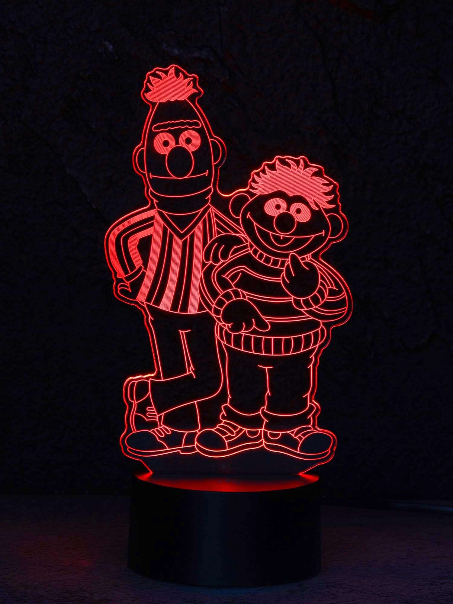 originelle 3D LED-Lampe Ernie und Bert Mehrfarben Tischlampe Kinderzimmerlampe