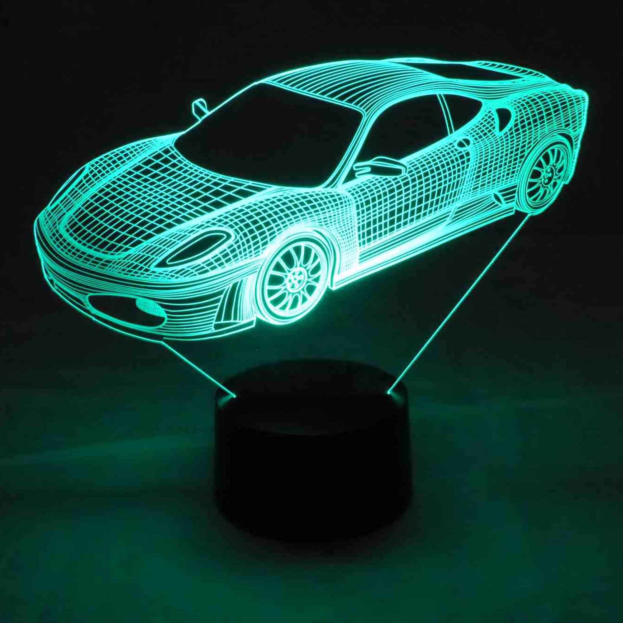 3D LED Tischlampe Leselampe Nachtlicht Nachttischlampe Sportwagen Polizei Auto 