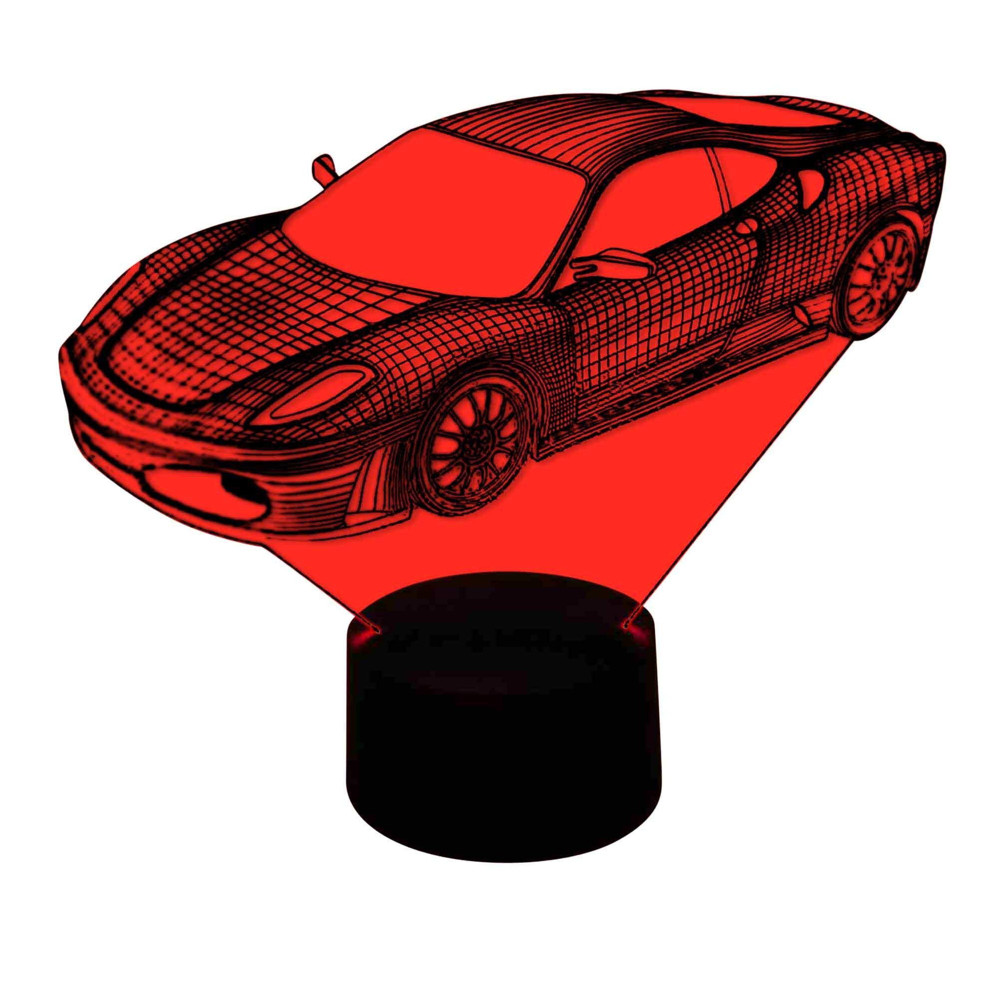 3D Illusion Lampe mit 16 Farben Ändern und Fernbedienung Wagen Spielzeuge Geburtstags Geschenke für Jungen Sportwagen Nachtlichter für Kinder 