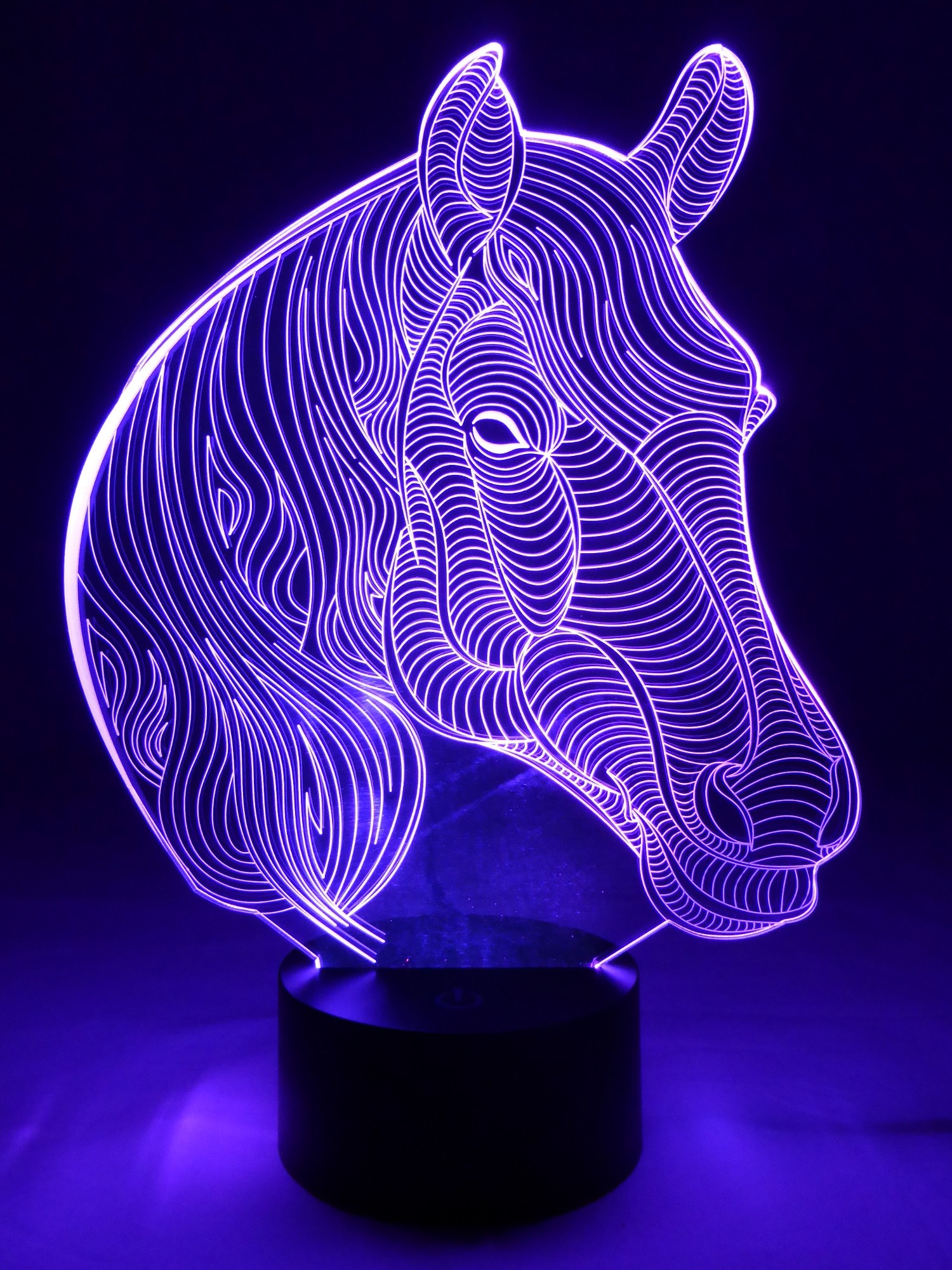 originelle 3D LED-Lampe Pferd Farbwechsellicht Reitschulen Pferd Reiter