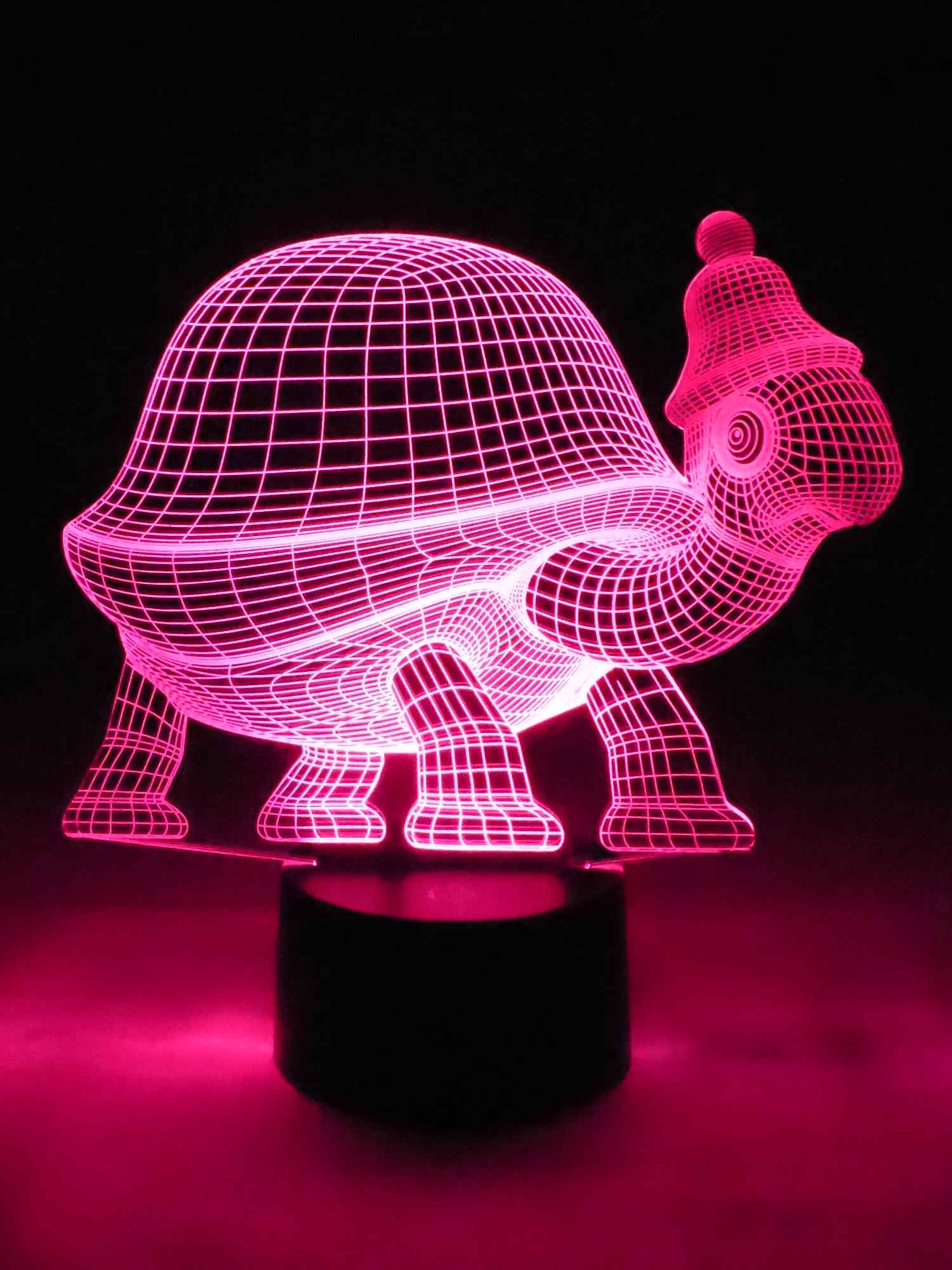 originelle 3D LED-Lampe niedliche Schildkröte als Kinderleuchte im Kinderzimmer