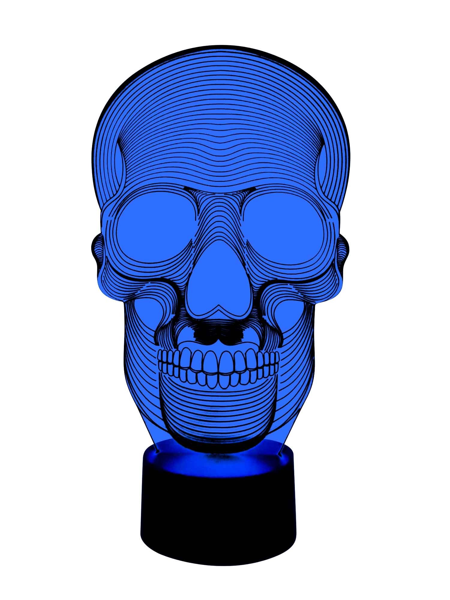 3D Lampe LED-Totenkopf Dekolicht I Halloween Dekolampe I