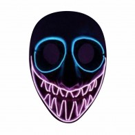 Halloween Horror Leucht-Maske leuchtender LED Clown fieser Totenkopf für Karneval und Fasching