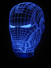 originelle 3D LED-Lampe Iron Man Superheld Wohnlicht Tischlampe Nachtlicht Kinderlampen Kinderleuchte Kinderzimmer-Lampe
