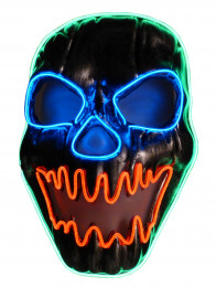 Halloween Horror  Leucht-Maske leuchtender LED Totenkopf für Karneval und Fasching