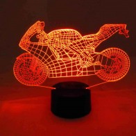originelle 3D LED-Lampe Naked Bike Farbwechsel Tisch-Leuchte Tischlampe Show-Effekt Motorradfahrer Clubhaus