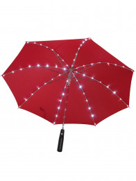 Led Regenschirm Sternenhimmel Rot  mit eingearbeiteter Taschenlampe 