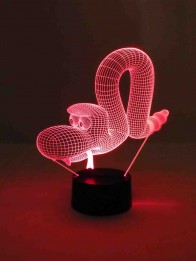 3D LED-Lampe lustige Schlange Kinderzimmer Tischlampe Mehrfarben Nachttischlampe