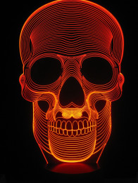 3D LED-Lampe Totenkopf Schädel Tischlampe Mehrfarbenlicht Wohnlicht Skull Licht