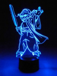 originelle 3D LED-Lampe Yoda mit Laserschwert  Wohnlicht Nachttischlampe Tischlampe Tischleuchte 