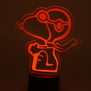 3D LED-Lampe Snoopy Pilot Tischlampe Mehrfarben Tischleuchte Nachttischlampe 