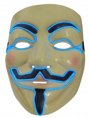LED-Maske Vendetta Leuchtmaske Partymaske Karneval Gesicht-Maske Fastnacht