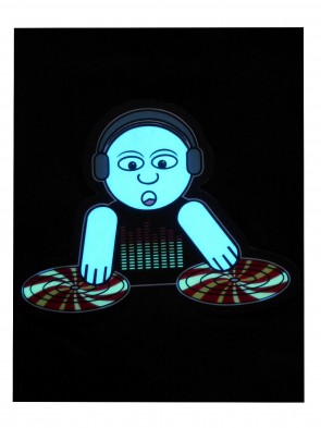 LED T-Shirt aus Baumwolle mit elektronischem Leuchtpanel Motiv Active DJ-Crazy Clothing als Leucht-Shirt 