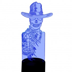 3D LED Lampe Illusion Tischlampe Cowboy