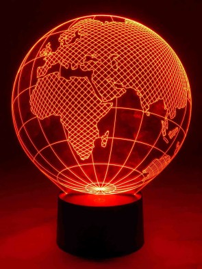 originelle 3D LED-Lampe Deko-Leuchte Globetrotter Weltkugel Nachttischlampe Wohnlicht Nachtlicht