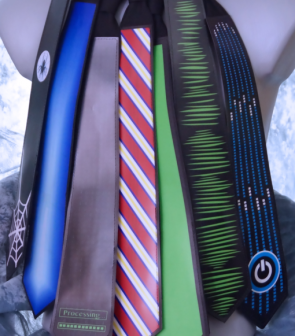 LED-Krawatte Blau blinkende Leuchtkrawatte  mit Style
