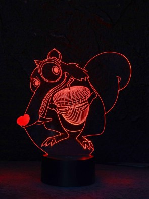 3D LED-Lampe Eichhörnchen Mehrfarben-Licht Tischlampe Kinderzimmerlampe Wohnlicht Nachttischlampe Tisch-Leuchte