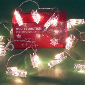 LED-Lichterkette Weihnachtsbaum Party Beleuchtung Weihnachts-Lichter Clips Klammer beleuchtet
