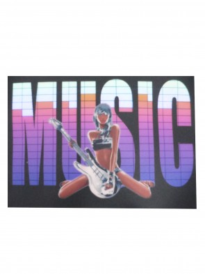 LED T-Shirt aus Baumwolle mit elektronischem Leuchtpanel Motiv: Music Star - Hot Bass - Girl Band- Rock Star