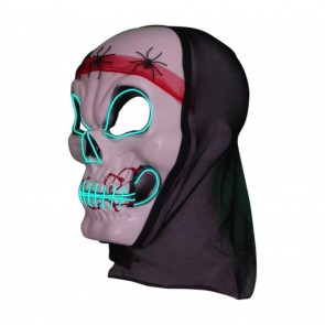 leuchtende Halloween LED-Maske Totenkopf Spinne Leuchtmaske Partymaske Karneval
