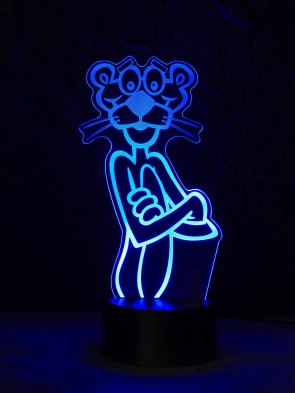 originelle 3D LED-Lampe rosarote Panther niedliche Tischlampe Kinderzimmerlampe Wohnlicht Nachttischlampe Tischleuchte