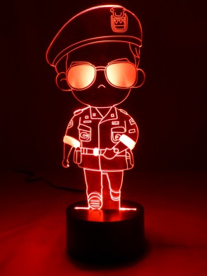 originelle 3D LED-Lampe Polizist Kinderzimmer-Lampe Tischlampe Wohnlicht Nachttischlampe Farbwechsel Motivlampe
