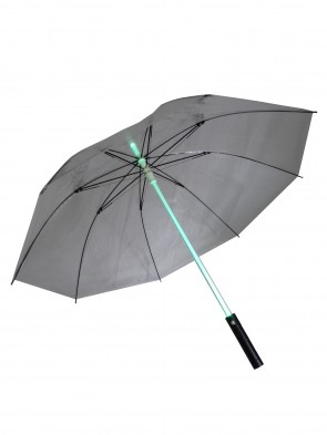 LED-Regenschirm Transparent mit leuchtendem Stab und eingearbeiteter Taschenlampe