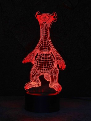 3D LED-Lampe Faultier Zeichentrick Mehrfarben-Licht Tischlampe Kinderzimmerlampe Wohnlicht Nachttischlampe Tisch-Leuchte Faultier