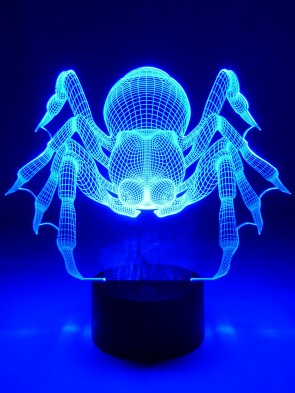 3D LED-Lampe Spinne Tischlampe Wohnlicht Nachttischlampe Farbwechsel Motivlampe