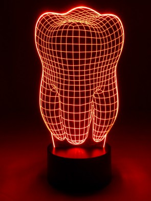 originelle 3D LED-Lampe Tischlampe Tischleuchte Mehrfarbenlicht Motivlampe Zahn