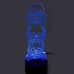 3D Led Lampe nichts sehen hören sprechen RGB Totenkopf Tischlampe Nachttischlampe