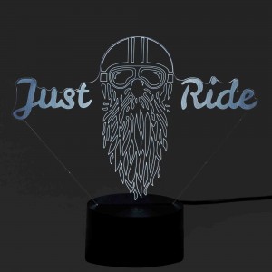 3D Illusion Led Lampe Biker Motorradfahrer Rocker RGB Tischlampe Wohnlicht 