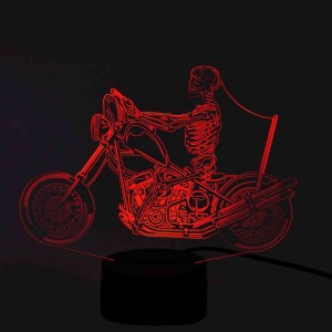 3D Lampe Ghostrider LED illusion Tischlampe Wohnlicht Biker Clubhaus