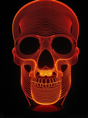 3D LED-Lampe Totenkopf Schädel Tischlampe Mehrfarbenlicht Wohnlicht Skull Licht