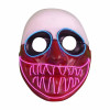 Halloween Horror Leucht-Maske leuchtender LED Clown fieser Totenkopf für Karneval und Fasching