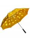 LED Regenschirm Sternenhimmel Gelb mit eingearbeiteter Taschenlampe