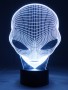 originelle 3D Effekt LED Lampe Alien