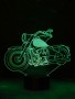 3D Led Tischlampe Biker Motorradfahrer