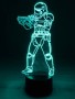 LED 3D Tischleuchte Krieger