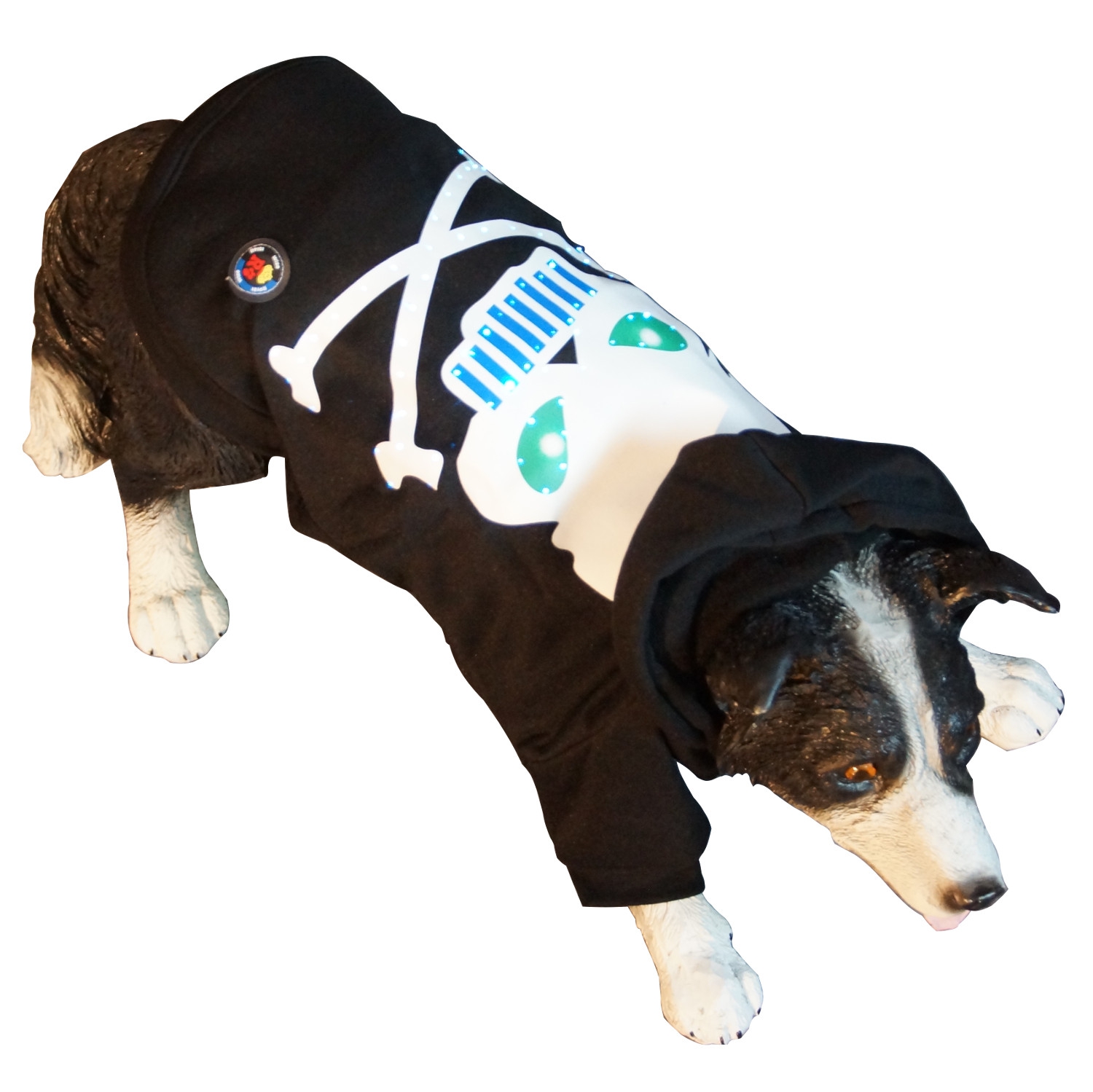 LED Hundebekleidung Hunde-Pullover Schwarz blinkende und leuchtende Hundemode m - Bild 4 von 6